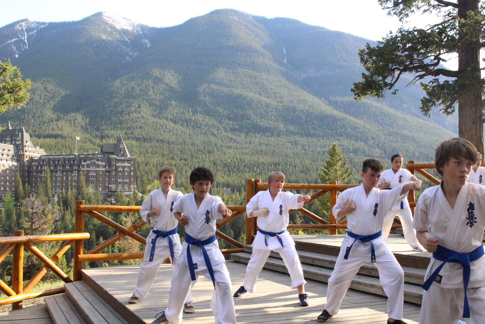 Banff Karate Advanced Kids Class Outside Practice